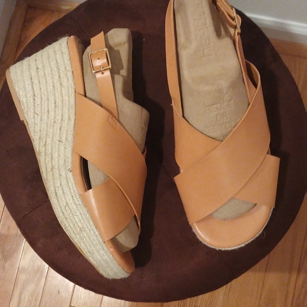 - Torrid tan espadrille platform sandals